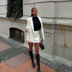 Fashion Nova Big Reveal Skirt Set- White